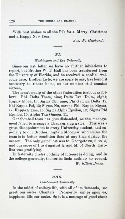Rho, December 1906